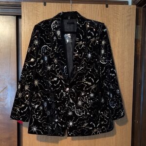 Vivi Mirror Effect Celestial Velvet Blazer